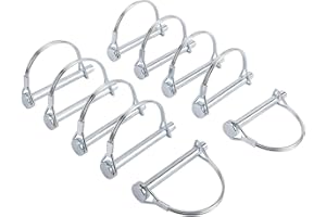 YaeMarine 10 PCS 5/16" x 2-1/4" Round Wire Shaft Locking Pin Heavy Duty Safety Coupler Pin Shaft Locking Pto Hitch Pin with Round Arch Wire Retainer for Farm Trailers Lawn Garden