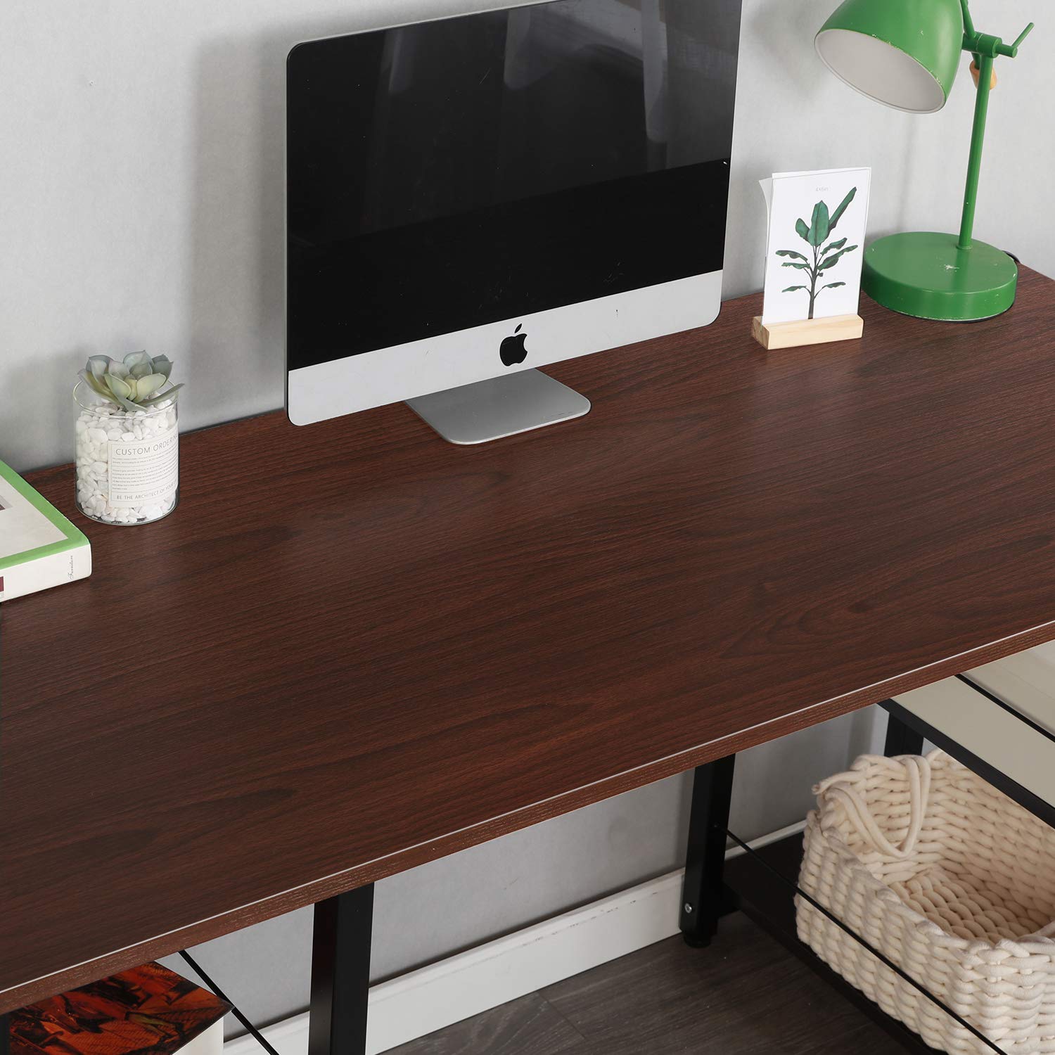 Black Dz012 140 Bk Ca Soges Computer Desk 55 Pc Desk Office Desk With Bookcase Workstation For Home Office Use Writing Table Furniture Home Oneinfive Com Au