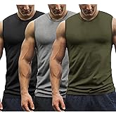 COOFANDY Men's 3 Pack Workout Tank Tops Gym Muscle Tee Bodybuilding Fitness Sleeveless T Shirts