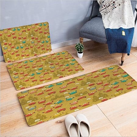 3 Pièces Antidérapant Paillasson 3d Impression Pour
