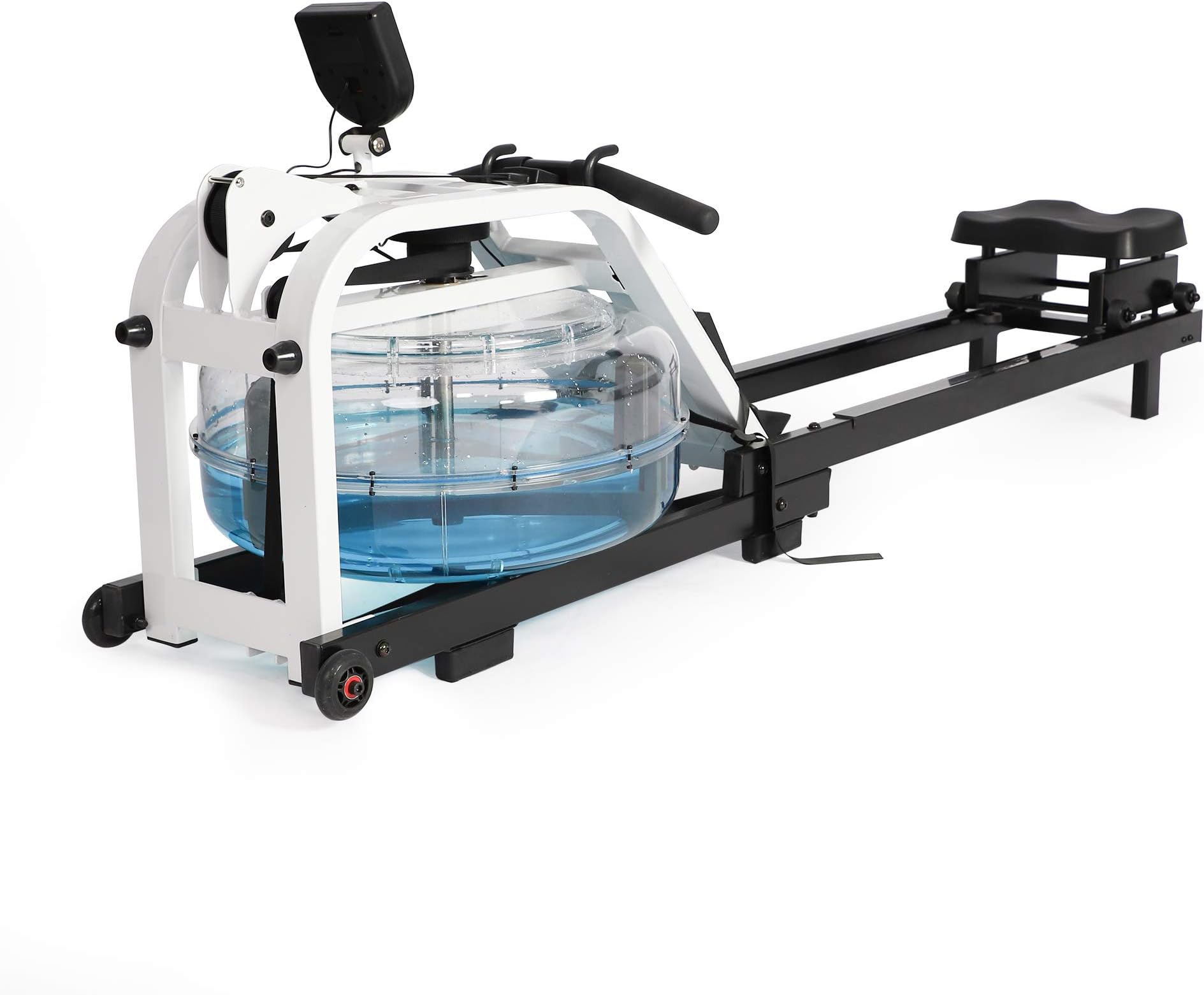 Vilobos Rowing Machine Heavy Duty Rower with Water Resistance Adjustable LCD Display Monitor for Body Exercise Training in Home Gym (Black)