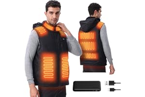 JURMICKEY Heated Vest for Men Women, Mens Heated Vests with Battery Pack Included, 9 Heating Zones Lightweight Heated Jacket
