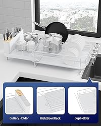 Kitsure Large Dish Drying Rack - Extendable Dish