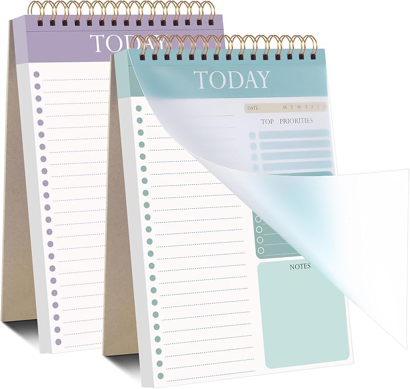 Thboxes 2 Pack Undated A5 To Do List Notepad Spiral Planner 104 Pages