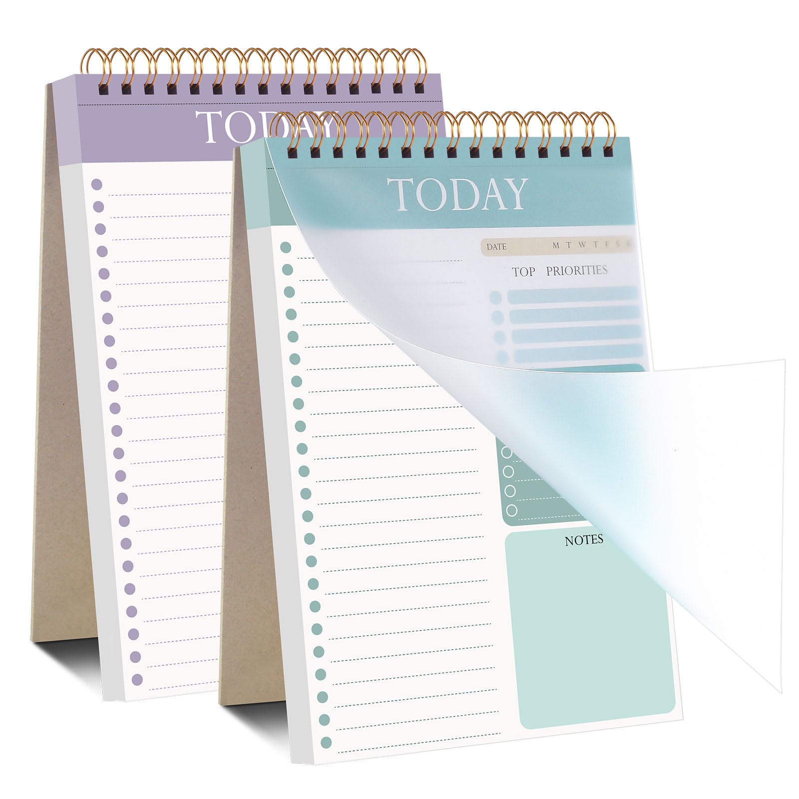 Thboxes 2 Pack To Do List Notepad, Undated Daily Planner A5 Spiral 104 Page To Do List Pad with Hourly Schedule Checklist for Work Study and Personal Oraganizer — image 1
