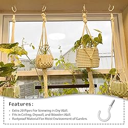 Etoolia 20 Pcs Ceiling Hooks for Hanging Plants