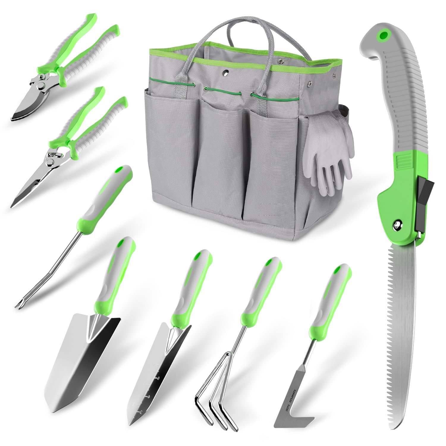Gardening Tool Set, 10PCS Stainless Steel Garden Hand Tool Kit with