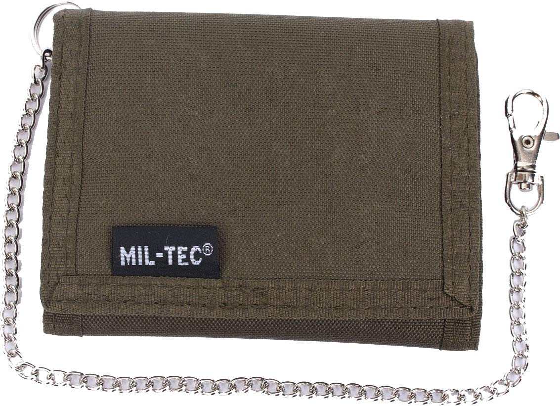 Mil-tec Wallet with Security Chain, Size- , Color- Olive green