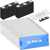 20 Pack Magnetic Name Tags Kit, Reusable Magnetic Name Badge Holders with Strong Magnet Backing Clear Acrylic Frame for Business Office School Classroom Refrigerator Locker (No Tags Included)