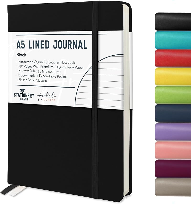 ISLAND A5 Lined Notebook 180 Pages Hardback 120gsm Paper