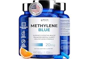 STANIS LABS Ultimate Methylene Blue Capsules 20mg - Memory Supplement For Brain Focus Fuel | Blue Methylene Pharmaceutical Grade - Energy And Focus Supplement | USA Made & 99% Purity - 60 Energy Pills (1)