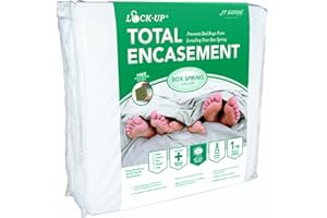 JT Eaton 80QUBOX Lock-Up Total Encasement Bed Bug Protection for Queen Size Box Spring, Durable Stretch-Knit Fabric