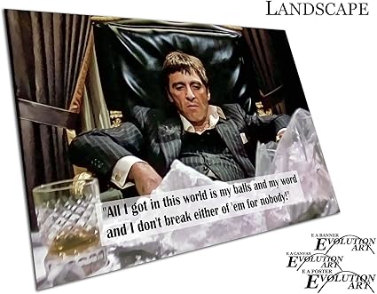 Poster Citation American Gangster Tony Montana Scarface A1 Amazon Fr Cuisine Maison