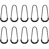 24 Pcs Black U-Shape Nylon Zipper Pulls, Heavy Duty Zipper Tags for North Face Backpack Replacement, Cord Extension for Luggage Purse