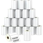 BETCKEY - 4" x 1" (102 mm x 25 mm) Multipurpose Labels Compatible with Zebra & Rollo Label Printer,Premium Adhesive & Perforated [20 Rolls, 27500 Labels]