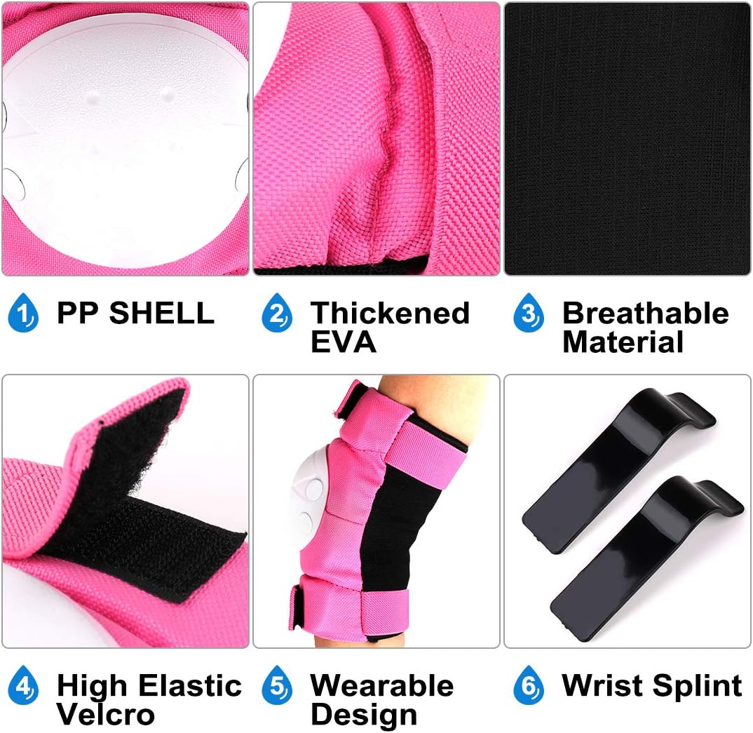 DEKINMAX Knee Pads for Kids & Adult/Youth Protective Gear Set, Knee Pads Elbow Pads with Wrist Guards 3 in 1 for Biking, Skating, and Rollerblading Scooter : Sports & Outdoors