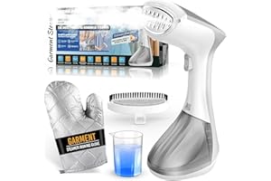 SAFEM Steamer for Clothes, 1300W Handheld Clothes Steamer with Garment Steamer Ironing Glove, Fast Wrinkle Removal with Large 260ML Tank, Portable Clothing Steamer with Brush for Home, Office, Travel