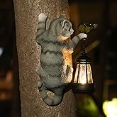 Killoywin Cat Solar Garden Decor Outdoor Statue for Garden,Tree Faces Decor Outdoor,Cat Birthday Gifts for Women Mom