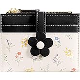 Bakurok Small Wallet Women RFID Vegan Leather Bifold Compact Card Holder Wallet for Women with Zipper Coin Pocket ID Window