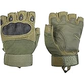 Sutekus Fingerless Tactical Gloves Touchscreen Work Gloves with Hard Knuckle Half Finger Utility Gloves for Sports Work Outdoor