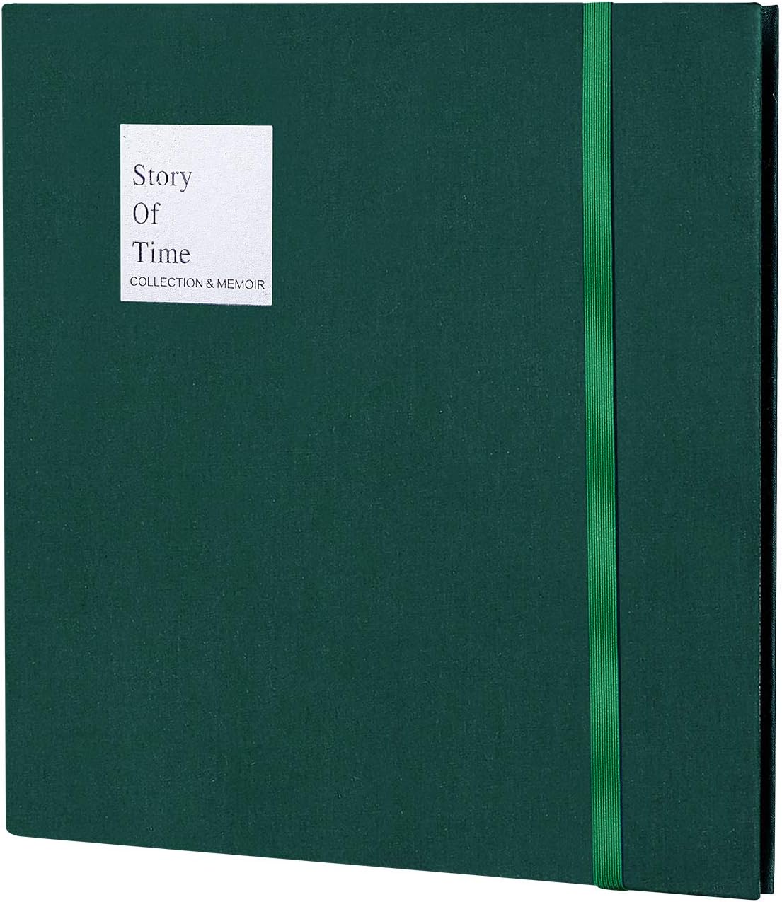 ManasUK photo album scrapbook, flannel black page album, DIY memory book, best family for family and friends(green)