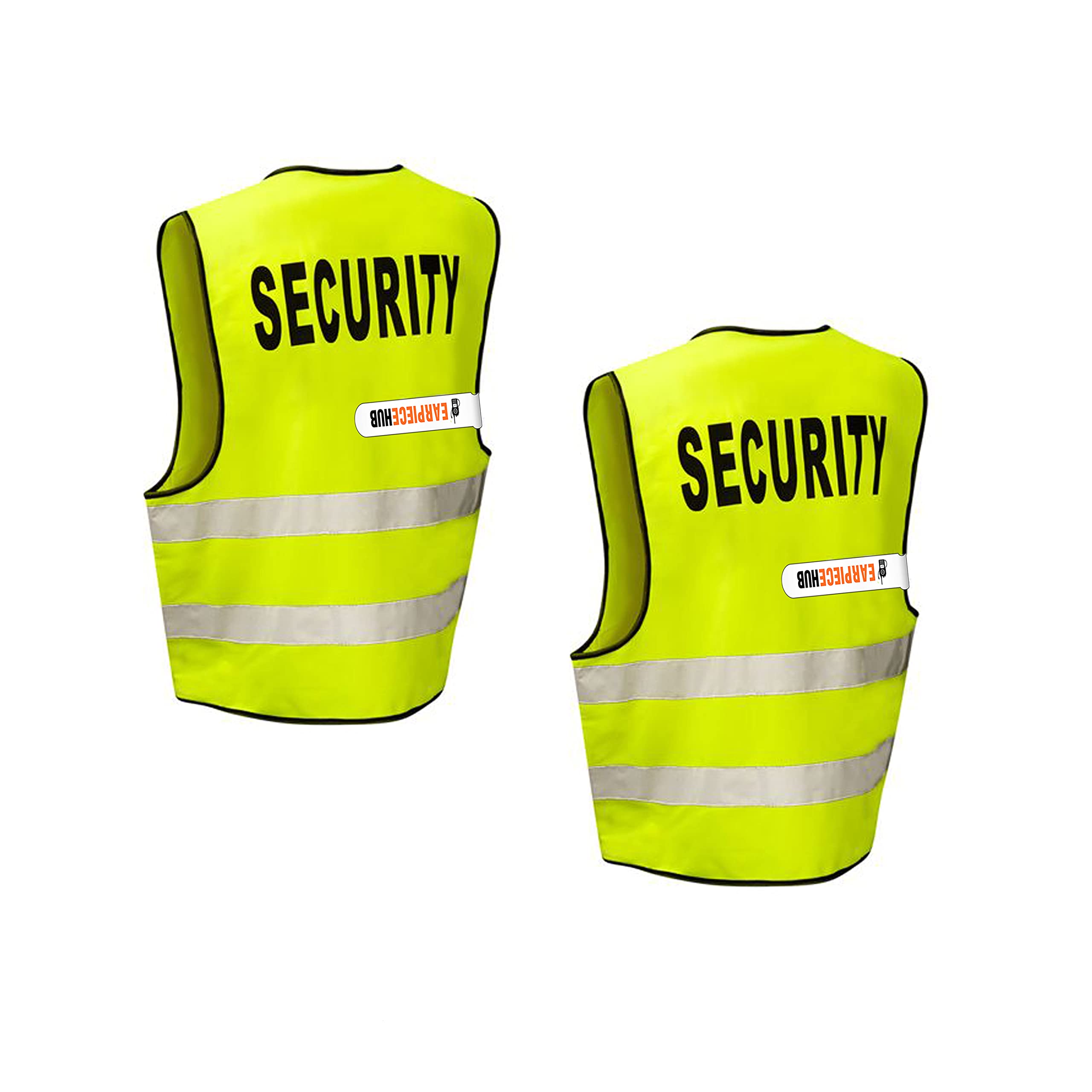 2 X SECURITY Hi-Vis High-Viz Visibility Safety Vest Waistcoat - Yellow