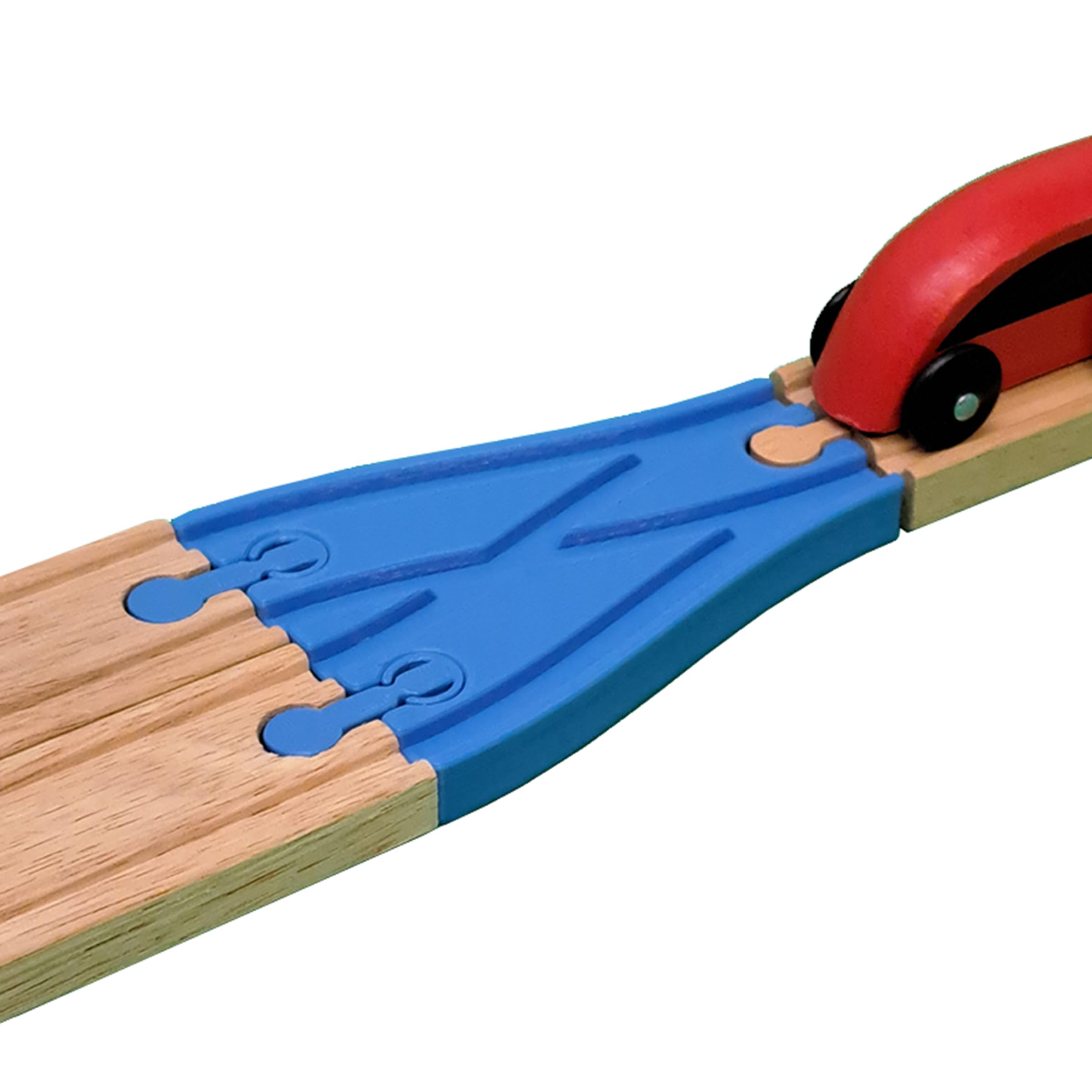 Baymo 2 into 1 Track to fit Wooden Railway for Kids Age 3 Years & Up - Railway Set Accessories & Add Ons