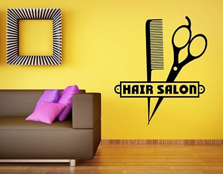Hair Salon Logo Wall Vinyl Decal Housewares Barbershop Logo Design