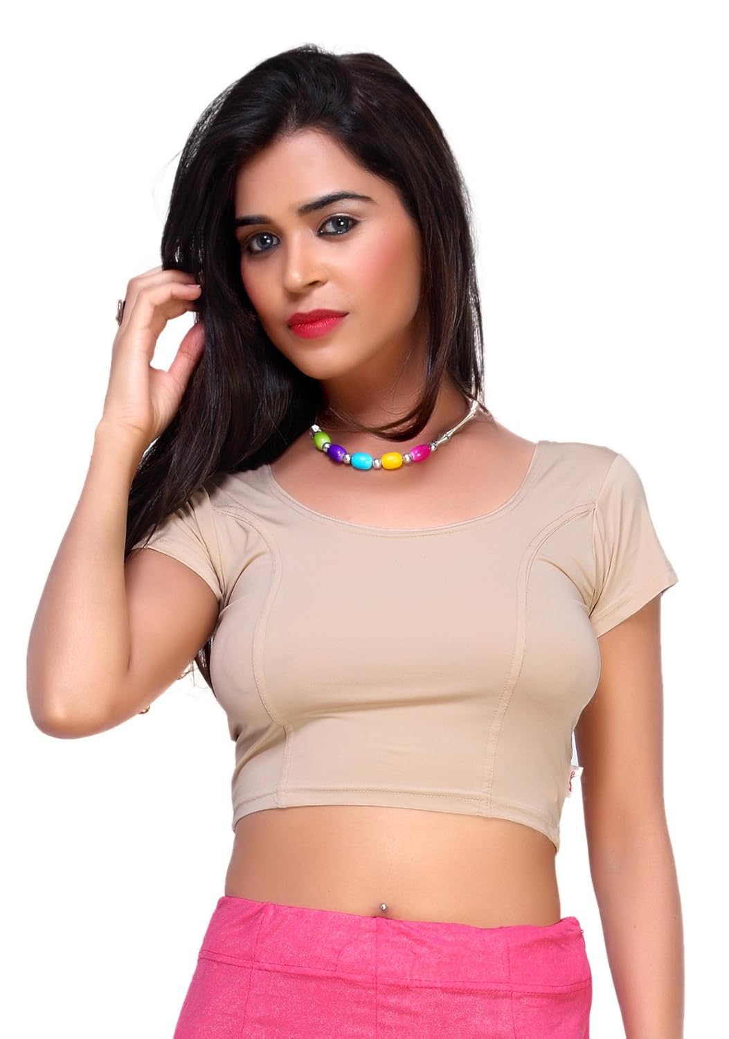 louis fashion cotton lycra fabric women blouse (agspl-3101)