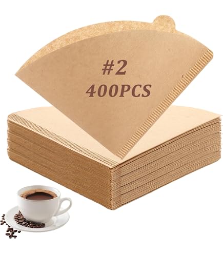 Bozaap Lot De 200 Feuilles Filtres à Café V60 Taille 02 - Papier Non Blanchi