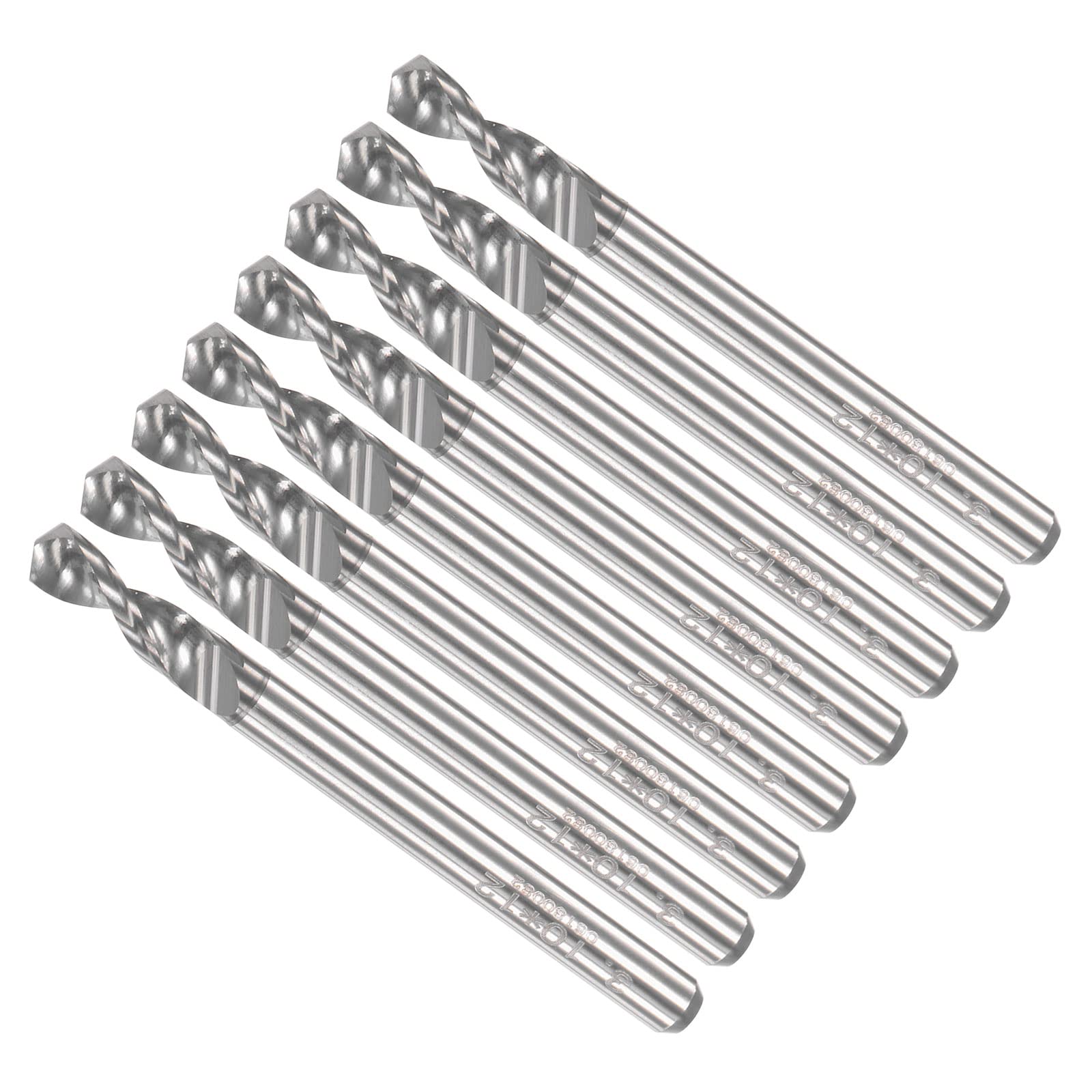 CoCud PCB Drill Bits, 3.1mm Diameter 1/8" Shank, Solid Tungsten Carbide Precision Drilling - (Applications: for Print Circuit Board CNC Engraving), 8-Pieces