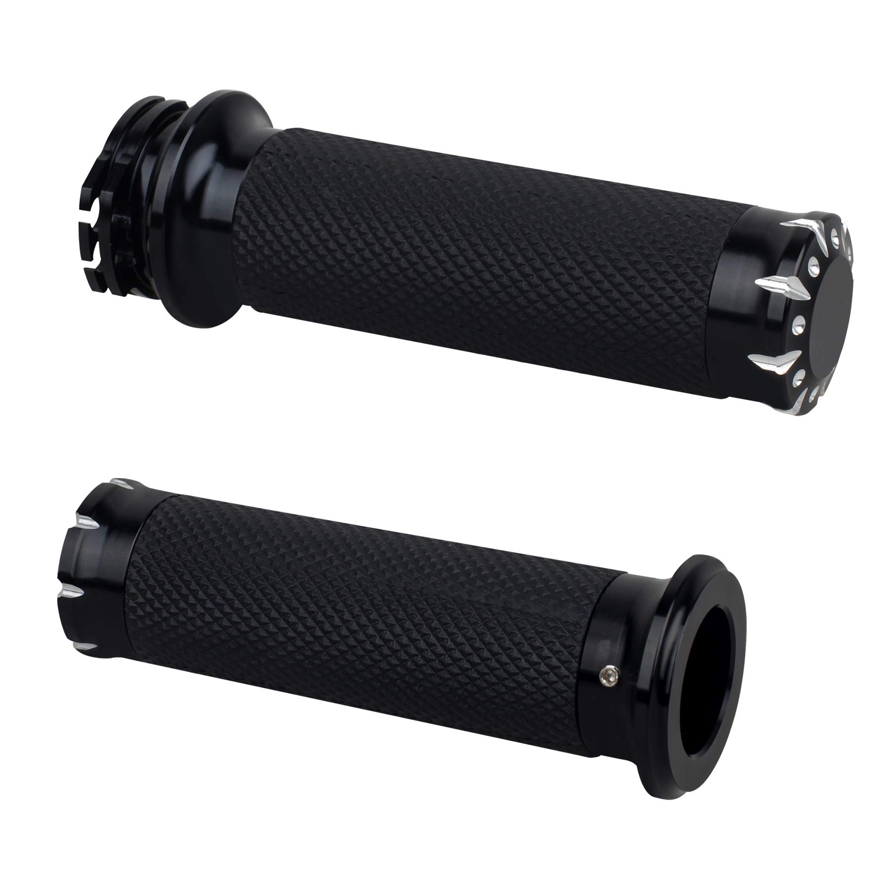 Photo 1 of NTHREEAUTO Handlebar Hand Grips Motorcycle Throttle Grip for 1" / 25mm Handle Bars Universal Compatible with Harley Dyna Sportster 883 1200 Road Electra Glide Softail Touring