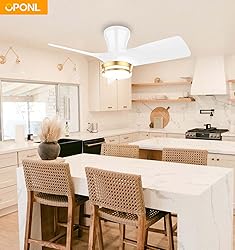 OPONL 30" White low profile Ceiling Fan with