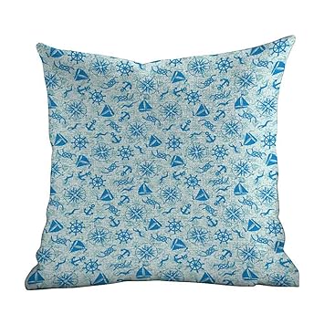 Bedruckter Kissenbezug Mit Kompass Altes Nautisches Diagramm