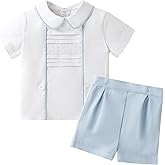 Booulfi Baby Boy Toddler Summer Clothes Wedding Birthday Outfits Suit for Boys T-Shirt and Shorts Set