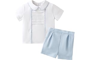 Booulfi Baby Boy Outfit Boys Baby Boy Summer Clothes Baby Baptism Outfit Boy Shirt And Shorts Set Suit For Wedding Birthday