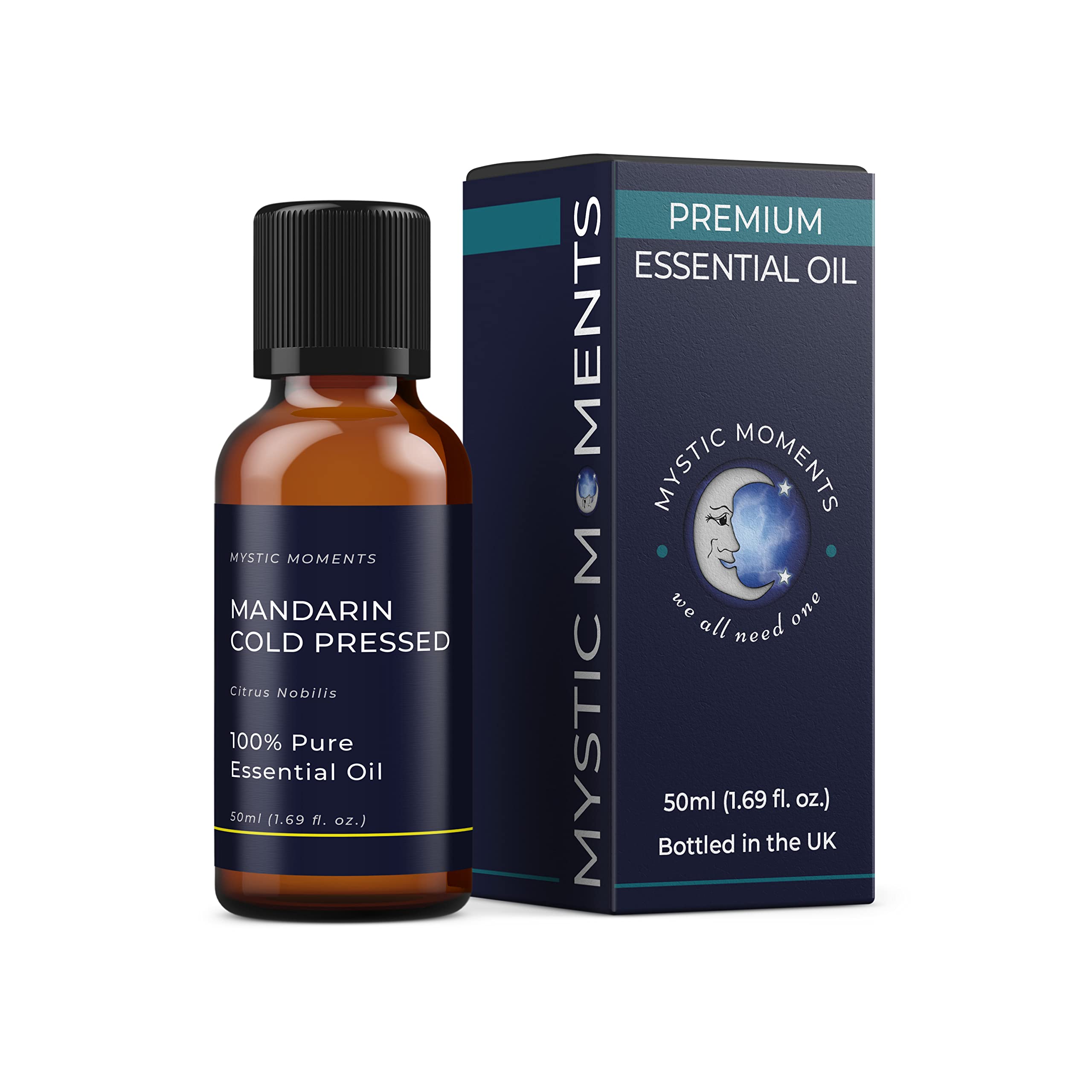 Mystic Moments | Mandarin Cold Pressed Essential Oil 50ml (Citrus reticulata) | 100% Pure Aromatherapy Oil | Sweet Juicy Citrus Aroma | Uplifting Home Ambience — image 1