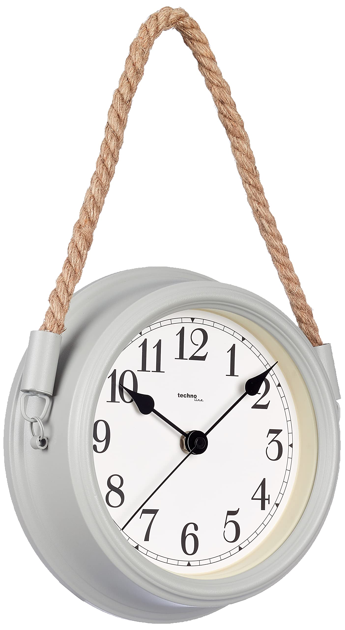 Technoline Lifestyle wall clock WT7130, tin clock, decorative wall clock, nostalgia, maritime, with cord, grey, 22 cm