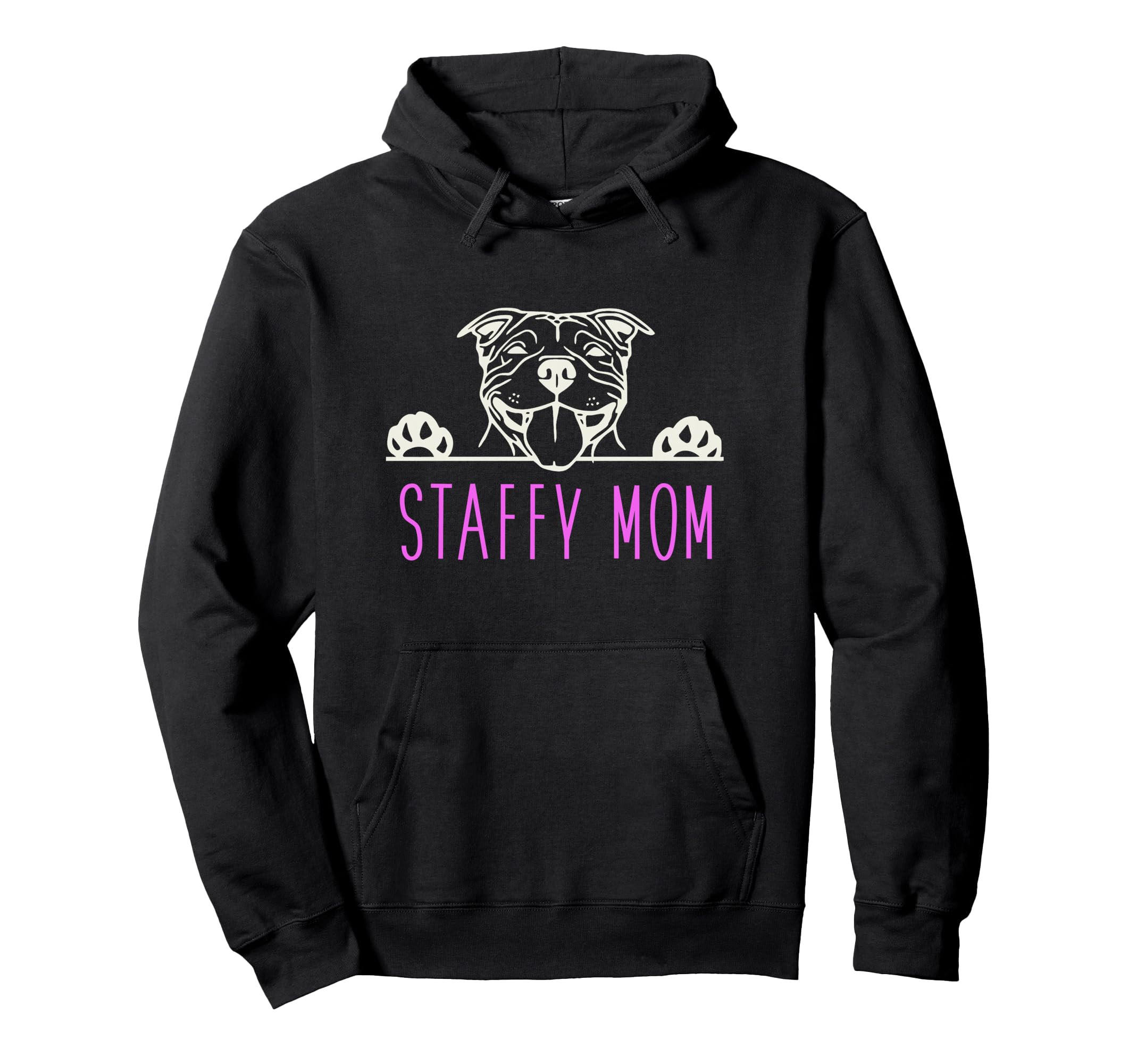 Staffy Mom with Staffordshire Bull Terrier Dog Pullover Hoodie