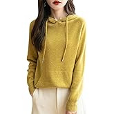 Chanyarn Women's 100% Merino Wool Hoodies 2025 Fall Winter Warm Soft Sweater Long Sleeve Knitted Sweatshirt with Pocket