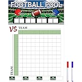 Large Football Pool Poster Squares 100 Grids Score Record Poster Football Party Supplies 16.2 X 23.6 Inch Super Game Bowl Party Decorations 2026 Indoor Outdoor (Blue)