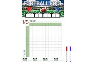 SERELIY Large Football Pool Poster Squares 100 Grids Score Record Poster Football Party Supplies 16.2 X 23.6 Inch Superbowl Party Decorations 2026 Indoor Outdoor (Blue)