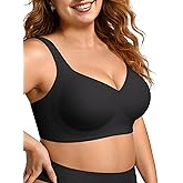 OEAK Womens Wireless Jelly Bra Plus Size Supportive Seamless Bras Full Coverage Push Up Comfortable No Underwire Tshirt Bras