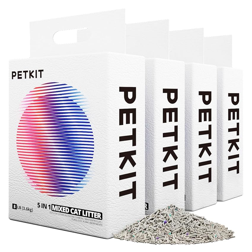 PETKIT 5 in 1 Lettiera per Gatti Mista - Confezione da 4, Lavabile
