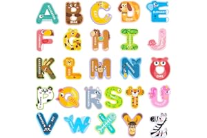 LOVESTOWN Magnetic Letters for Toddlers, 26 Large Animal Alphabet Magnets, Educational Learning Toys, Fridge Magnetic Letters Set