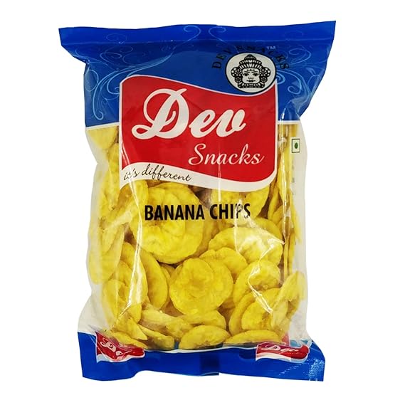 Dev Snacks Kerala Banana Chips Made in 100% Pure & Natural Coconut Oil (300 Grams)