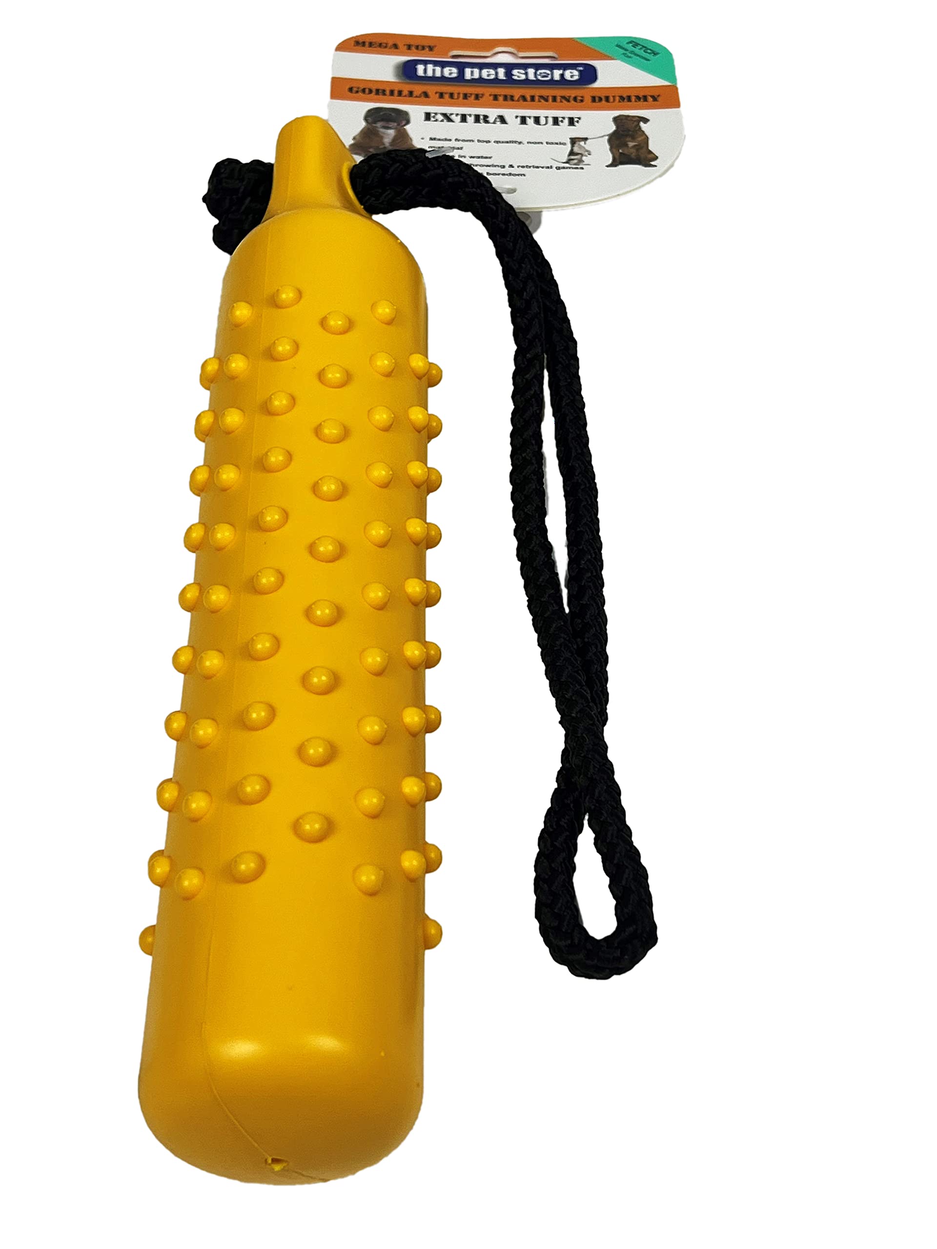 The Pet Store The Gorilla Tuff Floating Training Dummy for Throwing and Retrieval Games on land and in Water, Healthy Exercise for your Dog, Emperor Yellow