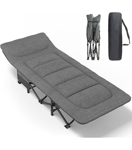 ABORON Folding Camping Cot - 3-in-1 Guest Bed With Mattress For Home, Office & Camping