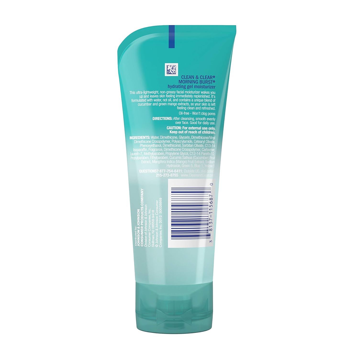 Clean & Clear Morning Burst Hydrating Gel Face Moisturizer with Cucumber & Green Mango Extract, Oil-Free Daily Facial Moisturizer for Acne-Prone Skin Care, Non-Greasy & Non-Comedogenic, 3 oz: Beauty