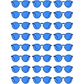 Hoteam 24 Pairs Rimless Round Sunglasses Bulk Tinted Party Sunglasses Transparent Candy Color Eyewear for Women Men Party